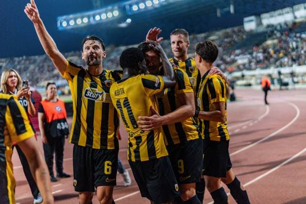 Superbet Supercup Greece, AEK Athen vs. OFI Kreta am 12.08.2026 im Pankritio Stadion in Heraklion Luka Jovic Tor zum 1:0 *** Superbet Super Cup Greece, AEK Athens vs. OFI Crete on August 12, 2026, at Pankritio Stadium in Heraklion; Luka Jovic scores the 1-0 goal Copyright: xBahhoxKarax