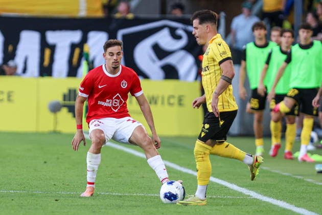 12.08.2026, Katowice Liga Konferencji UEFA sezon 2026 27 runda III kwalifikacji, GKS Katowice - Hapoel Tel Aviv - UEFA Conference League football Match season 2026 27 round III qualification GKS Katowice - Hapoel Tel Aviv Nz. Tal Archel Marcin Wasielewski Fot. Michal Chwieduk Arena Akcji NEWSPIX.PL --- newspix.pl POLAND OUT! 