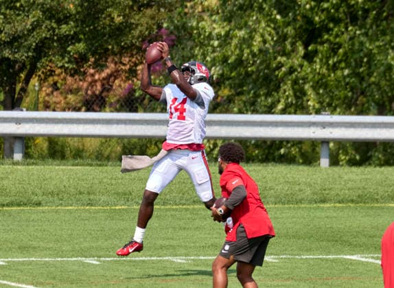 Tampa Bay Buccaneers wide receiver Chris Godwin Jr. (14) participate during a joint practice with the New York Jets during training camp at the Atlantic Health Jets Training Center, Florham Park, New Jersey. CSM Florham Park United States - ZUMAc04_ 20260812_zma_c04_017 Copyright: xDuncanxWilliamsx