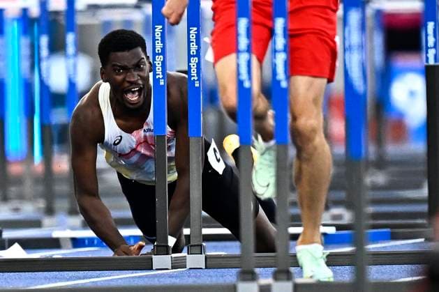 European Athletics Championships Birmingham 2026 - day 3 BIRMINGHAM, ENGLAND - AUGUST 12 : Bacari Elie (BEL) in action during the 110m hurdles on day 3 of the Birmingham 2026 European Athletics Championships on August 12, 2026 in Birmingham, England, 12 08 2026 Birmingham ENGLAND  Copyright: xTomasxSiskx