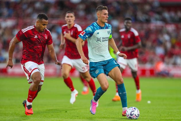 Nottingham Forest v Bayer Leverkusen, Pre-Season Friendly Patrik Schick Of Bayer Leverkusen in action during the Nottingham Forest v Bayer Leverkusen Pre-Season Friendly match at the City Ground, West Bridgford, England on 12 August 2026 Credit: Lee Keuneke Every Second Media Editorial use only. All images are copyright Every Second Media Limited. No images may be reproduced without prior permission. Copyright: xIMAGO EveryxSecondxMediax ESM-2087-0020 LeexKeunekex xEveryxSecondxMediax