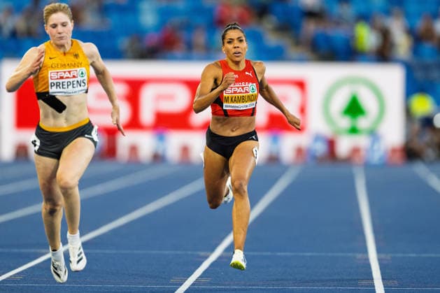 BIRMINGHAM, UNITED KINGDOM - AUGUST 12: Mujinga Kambundji of Switzerland competes in the Women s 200m during the European Athletics Championships at Alexander Stadium on August 12, 2026 in Birmingham, United Kingdom. England United Kingdom Copyright: xBEAUTIFULxSPORTS TobiasxLacknerx
