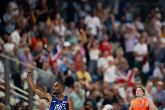 260812 Matthew Hudson-Smith of Great Britain celebrates after competing in the final of men™s 400 meters during day 3 of the 2026 European Athletics Championships on August 12, 2026 in Birmingham. Photo: Mathias Bergeld BILDBYRAN kod MB MT1066 friidrott athletics friidrett friidrotts-em em friidretts-em 2026 european athletics championships 3 bbeng celebration jubel *** August 12, 2026: Matthew Hudson Smith of Great Britain celebrates after competing in the men’s 400-meter final on Day 3 of the 2026 European Athletics Championships on August 12, 2026 in Birmingham. Photo by Mathias Bergeld. BILDBYRAN code MB MT1066. track and field, athletics, friidrett, friidrotts EM, 2026 European Athletics Championships, 3 BBENG, celebration, jubilation  Copyright: MATHIASxBERGELD BB260812MB120