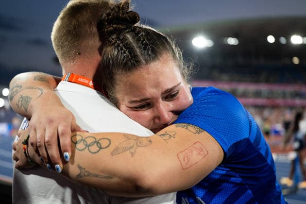 260812 Silja Kosonen of Finland celebrates after winning the final of women™s hammer throw during day 3 of the 2026 European Athletics Championships on August 12, 2026 in Birmingham. Photo: Mathias Bergeld BILDBYRAN kod MB MT1066 friidrott athletics friidrett friidrotts-em em friidretts-em 2026 european athletics championships 3 bbeng celebration jubel *** August 12, 2026: Silja Kosonen of Finland celebrates after winning the women’s hammer throw final on Day 3 of the 2026 European Athletics Championships in Birmingham. 2026 in Birmingham. Photo by Mathias Bergeld, BILDBYRAN, code MB MT1066. track and field, athletics, friidrett, friidrotts EM, 2026 European Athletics Championships, 3, celebration, jubilation  Copyright: MATHIASxBERGELD BB260812MB128