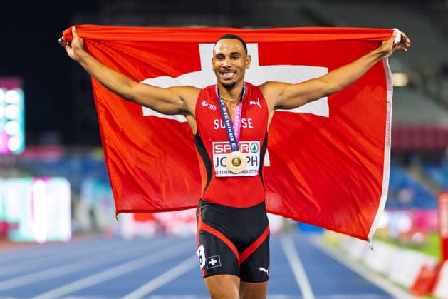 BIRMINGHAM, UNITED KINGDOM - AUGUST 12: Jason Joseph of Switzerland wins the Gold Medal in the Men s 110m Hurdles during the European Athletics Championships at Alexander Stadium on August 12, 2026 in Birmingham, United Kingdom. England United Kingdom Copyright: xBEAUTIFULxSPORTS TobiasxLacknerx