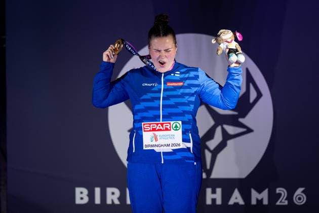 260812 Silja Kosonen of Finland celebrates during the prize ceremony during day 3 of the 2026 European Athletics Championships on August 12, 2026 in Birmingham. Photo: Mathias Bergeld BILDBYRAN kod MB MT1066 friidrott athletics friidrett friidrotts-em em friidretts-em 2026 european athletics championships 3 bbeng celebration jubel *** August 12, 2026: Silja Kosonen of Finland celebrates during the awards ceremony on Day 3 of the 2026 European Athletics Championships in Birmingham. 2026 in Birmingham. Photo by Mathias Bergeld, BILDBYRAN, code MB MT1066. track and field, athletics, friidrett, friidrotts EM, 2026 European Athletics Championships, 3 BBENG, celebration, jubilation  Copyright: MATHIASxBERGELD BB260812MB142