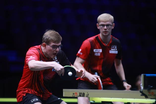 2026 WTT Europe Smash - Sweden - Main Draw - Day 3 Felix Lebrun and Alexis Lebrun of France compete against Youssef Abdelaziz and Mohamed Abdellatif of Egypt during the Men s Doubles Round of 16 at the 2026 Europe Smash at the Malmo Arena in Malmo, Sweden, on August 11, 2026. Malmo Sweden  Copyright: xRemyxGrosx originalFilename:gros-europesm260812_npIGe.jpg