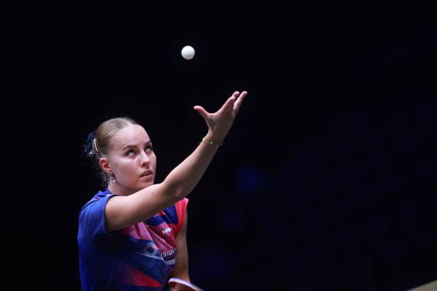 2026 WTT Europe Smash - Sweden - Main Draw - Day 3 Annett Kaufmann of Germany competes against Zhu Yuling of Macau during the Women s Singles Round of 64 at the 2026 Europe Smash at the Malmo Arena in Malmo, Sweden, on August 11, 2026. Malmo Sweden  Copyright: xRemyxGrosx originalFilename:gros-europesm260812_npJc7.jpg