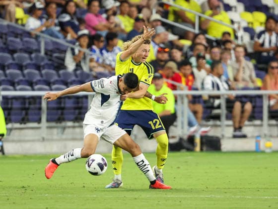 August 12, 2026: Nashville SC midfielder Charles Brunet (12) looks for a foul call during a Leagues Cup match between CF Monterrey and Nashville SC at Geodis Park in Nashville, TN. CSM Leagues Cup 2026: CF Monterrey Vs Nashville SC AUG 12  - ZUMAc04_ 20260812_zma_c04_093 Copyright: xStephenxFurstx
