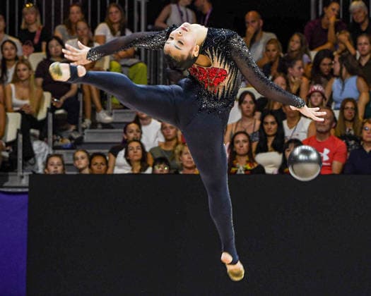 August 12, 2026, Frankfurt, Hesse, Germany: Canadian gymnast JANA ALEMAM competes in the 42nd Rhythmic gymnastics, Rhythmische Sportgymnastik, RSG World Championships qualifiers in the Festhalle in Frankfurt, Hesse, Germany on Wednesday, August 12, 2026. 2026 Rhythmic Gymnastics World Championships Qualifying  - ZUMAd168 20260812_zsp_d168_113 Copyright: xKaixDambachx