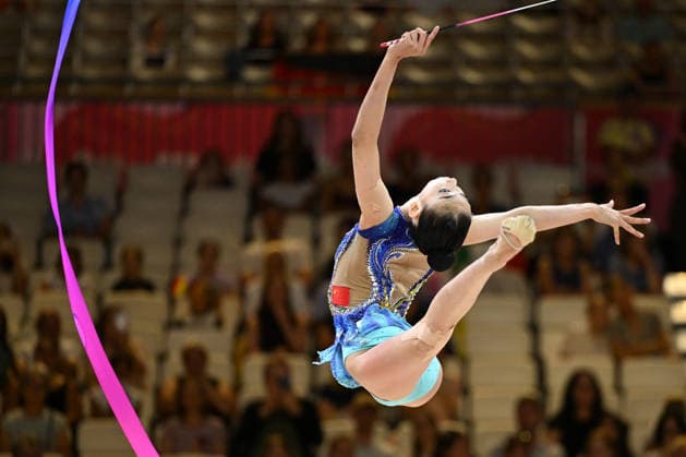 IPA87441431 - WANG Qi (CHN) performing her ribbon routine during the 42nd Rhythmic gymnastics, Rhythmische Sportgymnastik, RSG World Championships in Frankfurt am Main, Germany, on August 13, 2026  Copyright: xFilippoxTomasi IPAxSportx xx 87441431