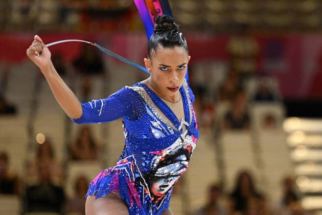 IPA87441445 - Luana Gomes (ANG) performing her ribbon routine at the 42nd Rhythmic gymnastics, Rhythmische Sportgymnastik, RSG World Championships in Frankfurt am Main, Germany, on August 13, 2026  Copyright: xFilippoxTomasi IPAxSportx xx 87441445