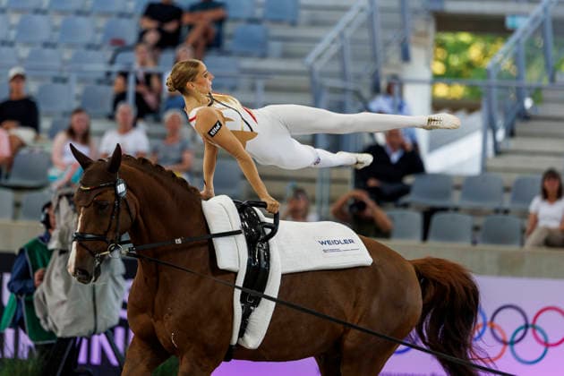 AACHEN - FEI World Championships 2026, AACHEN - FEI World Championships 2026 MEYER Kathrin (GER), Captain Claus OLD FEI Vaulting World Championship, WM, Weltmeisterschaft Individual Female Aachen, Reitstadion Soers 13. August 2026 - *** AACHEN FEI World Championships 2026, AACHEN FEI World Championships 2026 MEYER Kathrin GER, Captain Claus OLD FEI Vaulting World Championship Individual Female Aachen, Soers Equestrian Stadium, August 13, 2026