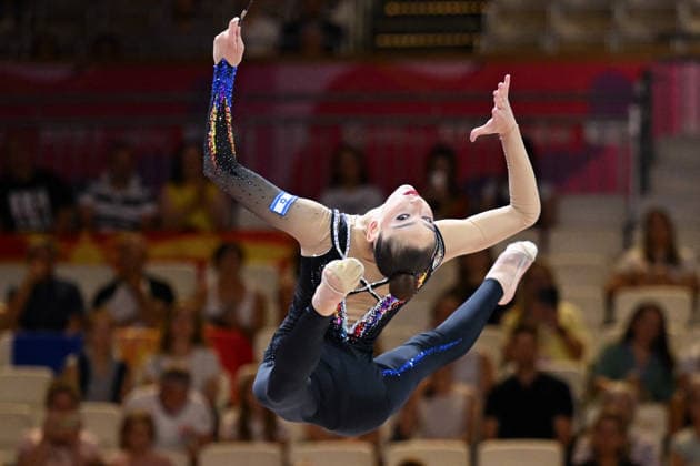 OTHER - Gymnastics - 42nd Rhythmic gymnastics, Rhythmische Sportgymnastik, RSG World Championships Photo by IPA ABACAPRESS.COM87441435 - Daniela Munits (ISR) ribbon routine at the 42nd Rhythmic Gymnastics World Championships, held in Frankfurt am Main, Germany, on August 13, 2026 Frankfurt am Main Germany  Copyright: xIPAxSport ABACAx