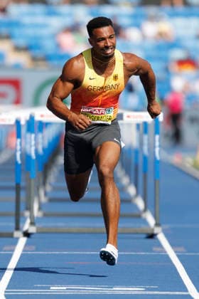 BIRMINGHAM, GREAT BRITAIN - AUGUST 13, 2026: Leo NEUGEBAUER (GER Germany) competing in the 110m hurdles of the decathlon during the European Athletics Championships at Alexander Stadium on August 13, 2026 in Birmingham, Great Britain. Great Britain Copyright: xAxelxKohringx