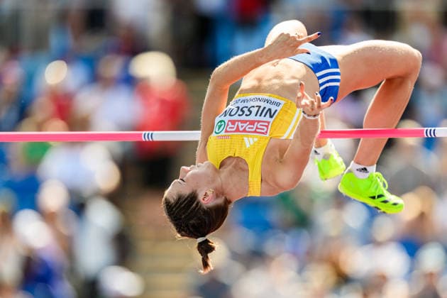 260813 Engla Nilsson of Sweden competes in women™s high jump qualification during day 4 of the 2026 European Athletics Championships on August 13, 2026 in Birmingham. Photo: Mathias Bergeld BILDBYRAN kod MB MT1068 friidrott athletics friidrett friidrotts-em em friidretts-em 2026 european athletics championships 4 bbeng sweden sverige dam damer women hoydehopp high jump hoyde höjdhopp *** August 13, 2026: Engla Nilsson of Sweden competes in the women’s high jump qualifying round on Day 4 of the 2026 European Athletics Championships on August 13, 2026 in Birmingham. Photo by Mathias Bergeld, BILDBYRAN, code MB MT1068. track and field athletics friidrett friidrotts em em friidretts em 2026 European Athletics Championships 4 BBeng Sweden sverige women damer women high jump hoydehopp high jump hoyde höjjump  Copyright: MATHIASxBERGELD BB260813MB009