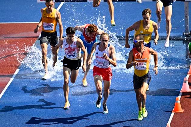 European Athletics Championships Birmingham 2026 - day 4 BIRMINGHAM, ENGLAND - AUGUST 13 : Schyns Remi (BEL), Fourmont Baptiste (FRA) in action during the 3000M Steeplechase Men Round 1 Heat 2on day 4 of the Birmingham 2026 European Athletics Championships on August 13, 2026 in Birmingham, England, 13 08 2026 Birmingham ENGLAND  Copyright: xTomasxSiskx