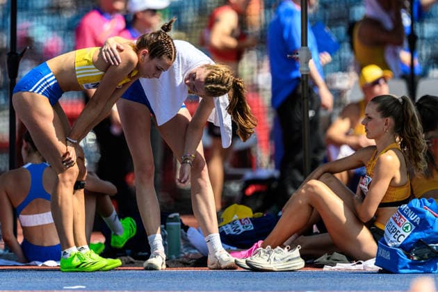 260813 Engla Nilsson of Sweden and Ellen Ekholm of Sweden looks dejected while competing in women™s high jump qualification during day 4 of the 2026 European Athletics Championships on August 13, 2026 in Birmingham. Photo: Mathias Bergeld BILDBYRAN kod MB MT1068 friidrott athletics friidrett friidrotts-em em friidretts-em 2026 european athletics championships 4 bbeng depp sweden sverige hoydehopp high jump hoyde höjdhopp dam damer women *** August 13, 2026: Engla Nilsson of Sweden and Ellen Ekholm of Sweden look dejected while competing in the women’s high jump qualifying round on Day 4 of the 2026 European Athletics Championships on August 13, 2026 in Birmingham. Photo by Mathias Bergeld, BILDBYRAN, code MB MT1068. track and field athletics friidrett friidrotts em em friidretts em 2026 European Athletics Championships 4 bbeng depp Sweden sverige high jump hoyde höjdhopp women  Copyright: MATHIASxBERGELD BB260813MB043