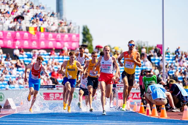 BIRMINGHAM, GREAT BRITAIN - AUGUST 13, 2026 : Karl BEBENDORF (GER Germany) competing in the 3000m steeplechase heats during the European Athletics Championships at Alexander Stadium on August 13, 2026 in Birmingham, Great Britain. Great Britain Copyright: xLeahxKohringx