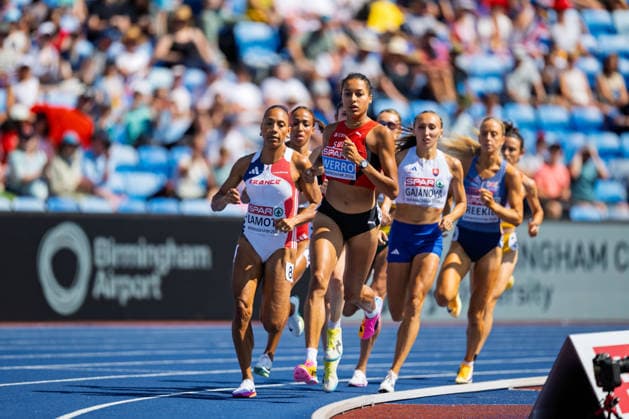 BIRMINGHAM, UNITED KINGDOM - AUGUST 13: Audrey Werro of Switzerland competes in the Women s 800m Semi Final during the European Athletics Championships at Alexander Stadium on August 13, 2026 in Birmingham, United Kingdom. England United Kingdom Copyright: xBEAUTIFULxSPORTS TobiasxLacknerx