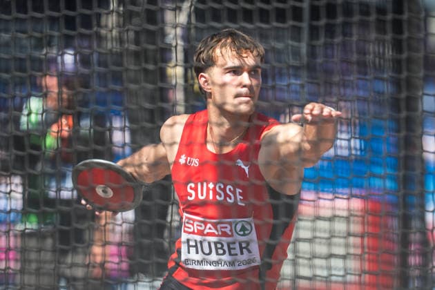 European Athletics Championships; Birmingham, 13.08.2026 BIRMINGHAM, UNITED KINGDOM - AUGUST 13: Andrin Huber (Switzerland) competes in the discus throw of the mens decathlon on August 13, 2026 in Birmingham, United Kingdom. *** European Athletics Championships, Birmingham, August 13, 2026 BIRMINGHAM, UNITED KINGDOM, AUGUST 13 Andrin Huber of Switzerland competes in the discus throw event of the men s decathlon on August 13, 2026, in Birmingham, United Kingdom Copyright: xBEAUTIFULxSPORTS UlfxSchillerx