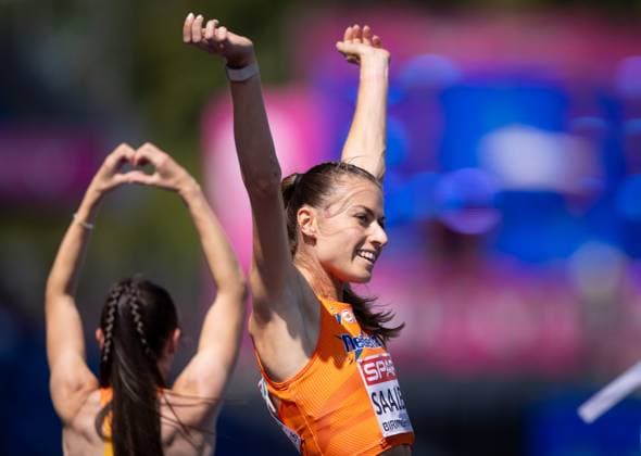 BIRMINGHAM - Eveline Saalberg after the 400-meter semi-final on the fourth day of the European Athletics Championships. IRIS VAN DEN BROEK ANP xVIxANPxSportx xxANPxIVx 565387576 originalFilename: 565387576.jpg