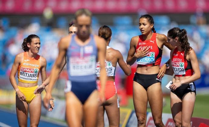 BIRMINGHAM - Audrey Werro (SUI) after the 800 meter semi-final on the fourth day of the European Athletics Championships. IRIS VAN DEN BROEK ANP xVIxANPxSportx xxANPxIVx 565387999 originalFilename: 565387999.jpg