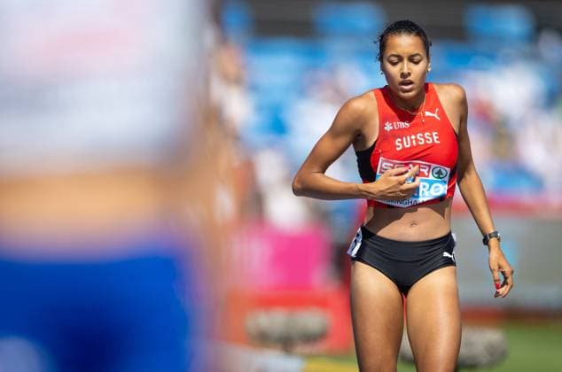 BIRMINGHAM - Audrey Werro (SUI) after the 800 meter semi-final on the fourth day of the European Athletics Championships. IRIS VAN DEN BROEK ANP xVIxANPxSportx xxANPxIVx 565388015 originalFilename: 565388015.jpg