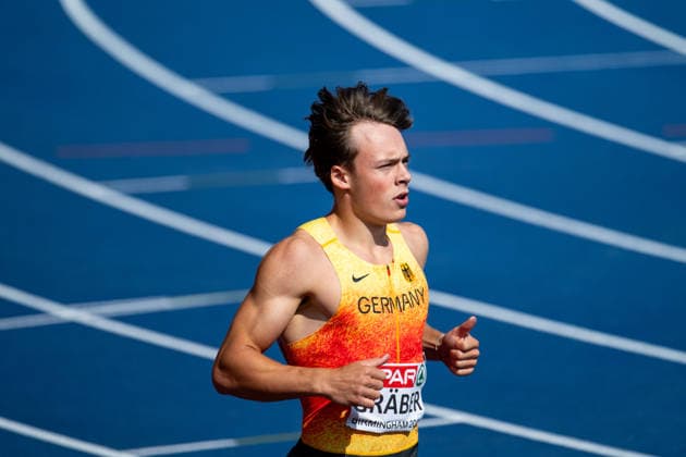 13.08.2026, GBR, Leichtathletik, Europameisterschaft 2026, Morgensession Tag 4, Birmingham Amadeus Gräber ( Deutschland ), Zehnkampf Herren, 110 Meter Hürden Birmingham Alexander Stadium England Großbritannien *** August 13, 2026, GBR, Track and Field, 2026 European Championships, Morning Session, Day 4, Birmingham Amadeus Gräber, Germany, Men s Decathlon, 110-meter hurdles, Birmingham Alexander Stadium, England, Great Britain Copyright: xNordphoto Memmlerx
