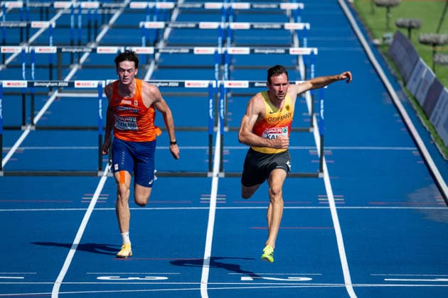 13.08.2026, GBR, Leichtathletik, Europameisterschaft 2026, Morgensession Tag 4, Birmingham Niklas Kaul ( Deutschland ), Jeff Tesselaar ( Niederlande ), Zehnkampf Herren, 110 Meter Hürden Birmingham Alexander Stadium England Großbritannien *** August 13, 2026, GBR, Track and Field, 2026 European Championships, Morning Session, Day 4, Birmingham: Niklas Kaul (Germany), Jeff Tesselaar (Netherlands), Men’s Decathlon, 110-meter hurdles, Alexander Stadium, Birmingham, England, Great Britain Copyright: xNordphoto Memmlerx