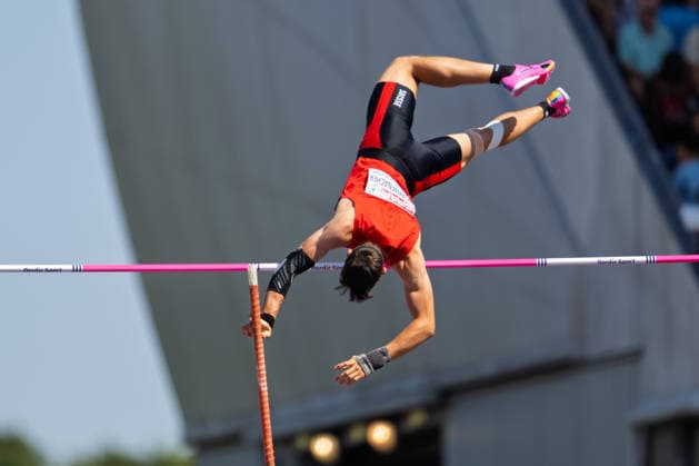 BIRMINGHAM, UNITED KINGDOM - AUGUST 13: Leon Krummenacher of Switzerland competes in the Men s Decathlon Pole Vault during the European Athletics Championships at Alexander Stadium on August 13, 2026 in Birmingham, United Kingdom. England United Kingdom Copyright: xBEAUTIFULxSPORTS TobiasxLacknerx