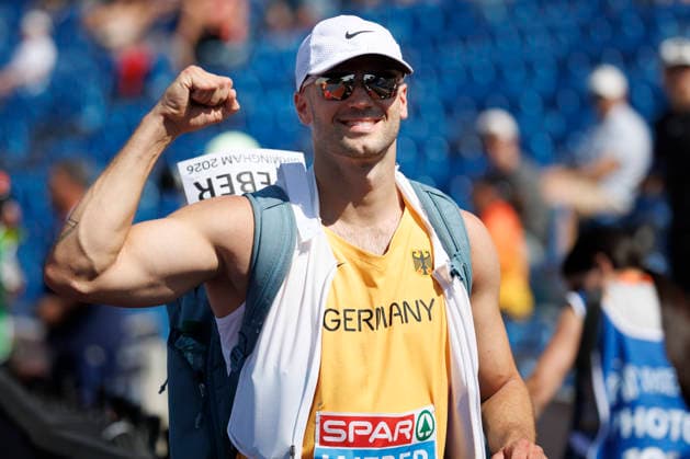 BIRMINGHAM, GREAT BRITAIN - AUGUST 13, 2026: Julian WEBER (GER Germany) reacts in the javelin throw qualification during the European Athletics Championships at Alexander Stadium on August 13, 2026 in Birmingham, Great Britain. Great Britain Copyright: xAxelxKohringx