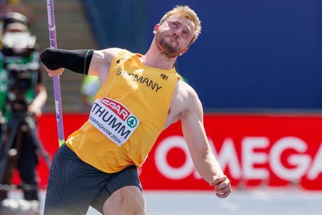 BIRMINGHAM, GREAT BRITAIN - AUGUST 13, 2026: Nick THUMM (GER Germany) competing in the javelin throw qualification during the European Athletics Championships at Alexander Stadium on August 13, 2026 in Birmingham, Great Britain. Great Britain Copyright: xAxelxKohringx