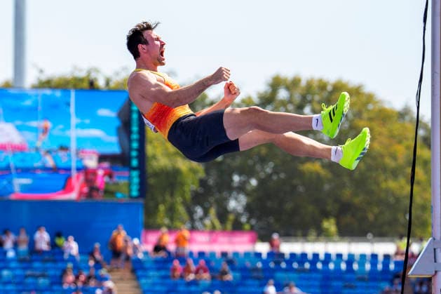 BIRMINGHAM, GREAT BRITAIN - AUGUST 13, 2026 : Niklas KAUL (GER Germany) competing in the pole vault in the decathlon during the European Athletics Championships at Alexander Stadium on August 13, 2026 in Birmingham, Great Britain. Great Britain Copyright: xLeahxKohringx
