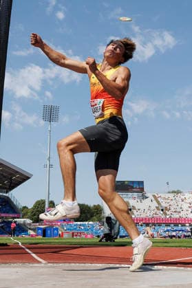 BIRMINGHAM, GREAT BRITAIN - AUGUST 13, 2026: Amadeus GRÄBER (GER Germany) competing in the discus throw of the decathlon during the European Athletics Championships at Alexander Stadium on August 13, 2026 in Birmingham, Great Britain. Great Britain Copyright: xAxelxKohringx
