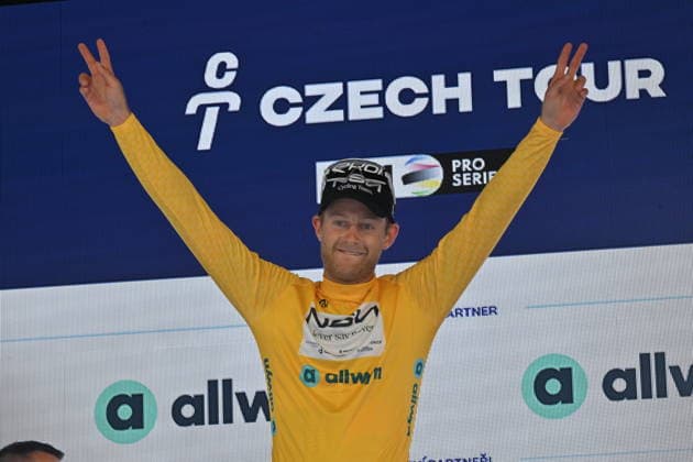 Riley Sheehan of USA won opening stage of the 2026 Czech Tour in Karlovy Vary, Czech Republic, August 13, 2026. (CTKxPhoto SlavomirxKubes) CTKPhotoP2026081305455  CTKPhotoP2026081305455