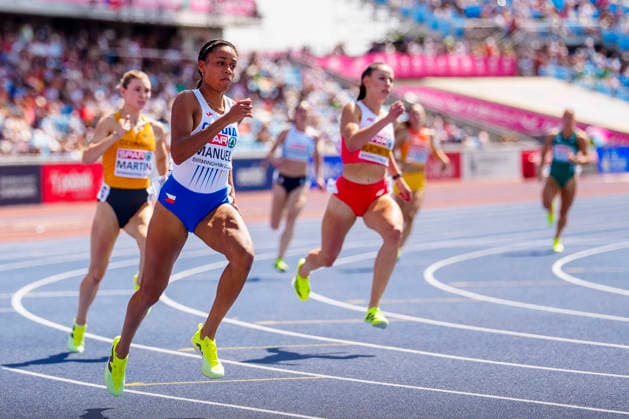 BIRMINGHAM, GREAT BRITAIN - AUGUST 13, 2026 : Lurdes Gloria MANUEL (CZE Czech Republic) competing in the 400m semifinals during the European Athletics Championships at Alexander Stadium on August 13, 2026 in Birmingham, Great Britain. Great Britain Copyright: xLeahxKohringx