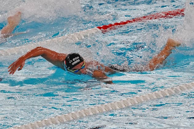 Carlos D Ambrosio from Italy 200 fs, at the Swimming European Aquatics Championships Paris 2026, Paris, August 13, 2026 .  Copyright: xGianxMattiaxD Alberto LaPressex