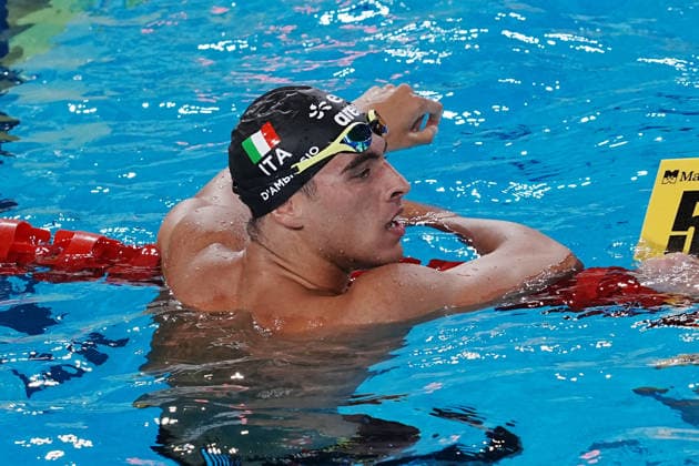 Carlos D Ambrosio from Italy 200 fs, at the Swimming European Aquatics Championships Paris 2026, Paris, August 13, 2026 .  Copyright: xGianxMattiaxD Alberto LaPressex