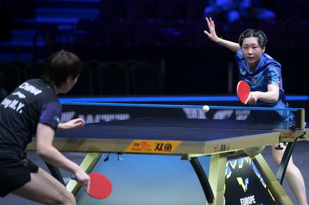 (260813) -- MALMO, Aug. 13, 2026 -- Chien Tung-Chuan competes during the women s singles round of 32 match between Wang Manyu of China and Chien Tung-Chuan of Chinese Taipei at the WTT Europe Smash Sweden 2026 in Malmo, Sweden, Aug. 13, 2026. ) (SP)SWEDEN-MALMO Table tennis, Tischtennis WTT EUROPE SMASH 2026-WOMEN S SINGLES WengxXinyang 