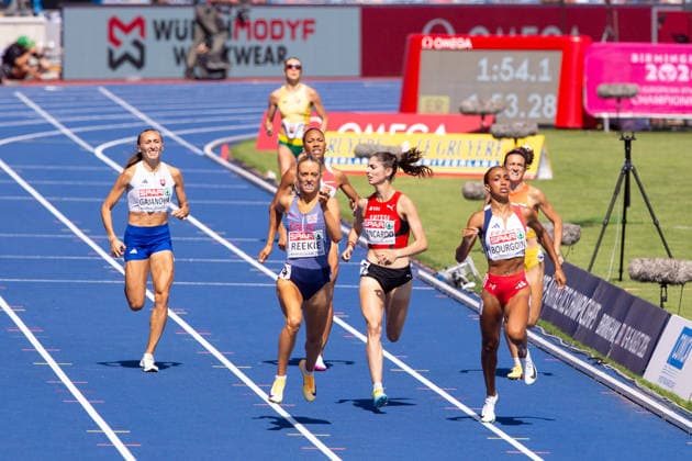 Action from the Womens 800m semi final at the European Athletics Championships at Alexander Stadium in Birmingham, England  Copyright: xSeanxWalshx Sportspressphoto_SPR205484