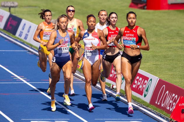 Action from the Womens 800m semi final at the European Athletics Championships at Alexander Stadium in Birmingham, England  Copyright: xSeanxWalshx Sportspressphoto_SPR205486