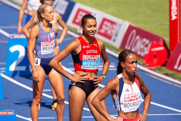 Audrey Werro of Switzerland ahead of the Womens 800m semi finals at the European Athletics Championships at Alexander Stadium in Birmingham, England  Copyright: xSeanxWalshx Sportspressphoto_SPR205498