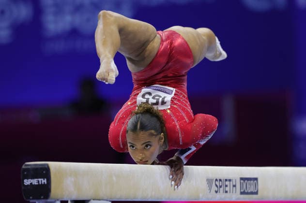 Alia Leat, GBR, during qualification at 2026 Europeans in Zagreb; 13 08 2026; *** Alia Leat, GBR, during the qualifying round at the 2026 European Championships in Zagreb on August 13, 2026 