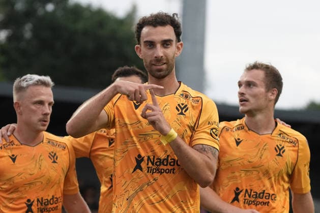 August 13, 2026, Riga, Latvia: Sebastian Nebyla of Jablonec reacts after he scored second goal in action during the UEFA Europa Conference League third qualifying round game between LatviaÃ¢â‚¬â ¢s FK RFS and Czech Republic Jablonec FC teams in Riga, Latvia 13.08.2026. Latvia Sports - August 13, 2026  - ZUMAk209 20260813_zsp_k209_017 Copyright: xRomansxKoksarovx
