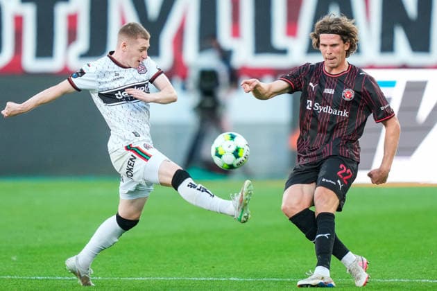 UEFA Europa Conference League Third Qualifying Round Second Leg, MCH Arena, Denmark 13 8 2026 FC Midtjylland vs Bohemians Midtjylland™s Mads B. Sorensen and Bohemians™ Ross Tierney Mads B. Sorensen and Ross Tierney 13 8 2026  Copyright: xx 20260813-191835-L-2