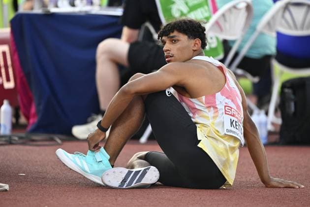 Belgian Dai Keita pictured during the javelin throw event of the decathlon competition on the fourth day of the European Athletics Championships (August 10-18) in Birmingham, United Kingdom, on Thursday 13 August 2026. ERICxLALMAND  x183314356x