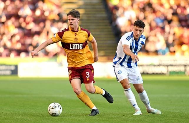 Jake Girdwood-Reich of Motherwell and Mads Borchers of HJK Helsinki Motherwell v HJK Helsinki, UEFA Conference League, 3rd Qualifying Round, Second Leg, Football, Fir Park, Motherwell, Scotland, UK - 13 Aug 2026Motherwell Fir Park Scotland United Kingdom  Copyright: xMarkxRunnacles Shutterstockx 17069362aj