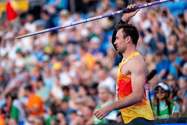 13.08.2026, GBR, Leichtathletik, Europameisterschaft 2026, Abendsession Tag 4, Birmingham Niklas Kaul ( Deutschland ), Zehnkampf Herren, Speerwurf Birmingham Alexander Stadium England Großbritannien *** August 13, 2026, GBR, Track and Field, 2026 European Championships, Evening Session, Day 4, Birmingham; Niklas Kaul, Germany, Men s Decathlon, Javelin Throw, Birmingham Alexander Stadium, England, Great Britain Copyright: xNordphoto Memmlerx