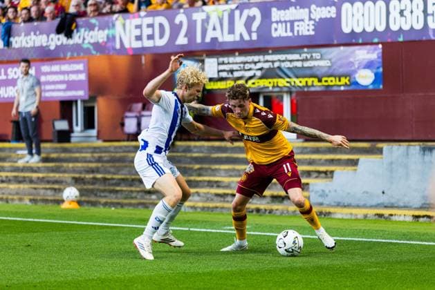 Motherwell v HJK Helsinki, UEFA Conference League Alex Lowry (11 - Motherwell) looks to break into the box during the UEFA Conference League match between Motherwell and HJK Helsinki at Fir Park, Motherwell, UK on 13 August 2026. Editorial use only , Copyright: xRaymondxDaviesx PSI-24663-0014
